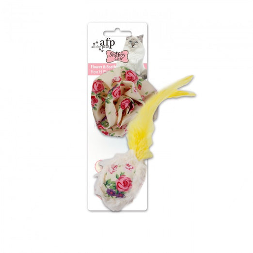 All For Paws Shabby Chic Flower and Feather Balls Cat Toy - Kohepets