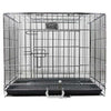 Sweety Foldable Dog Cage With Pan Base Chrome - Kohepets