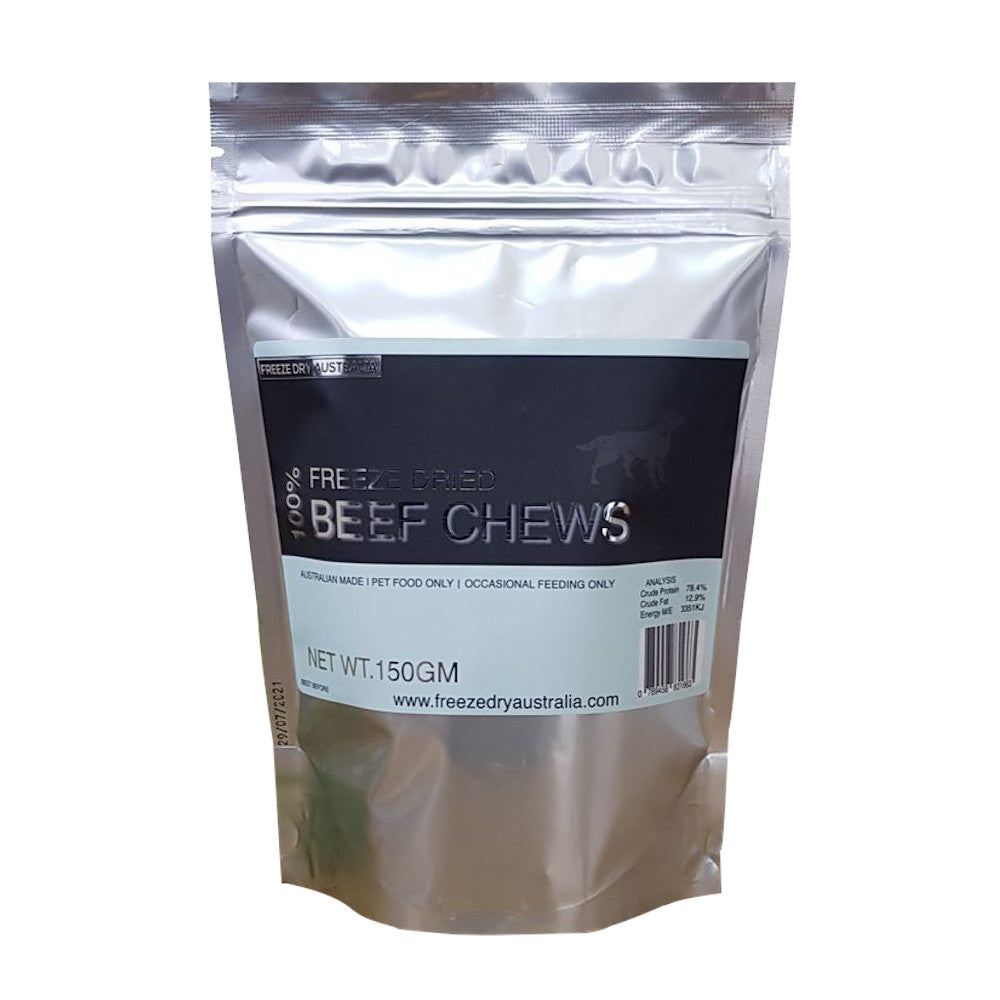 Freeze Dry Australia Freeze Dried Beef Chews Dog Treats 150g - Kohepets