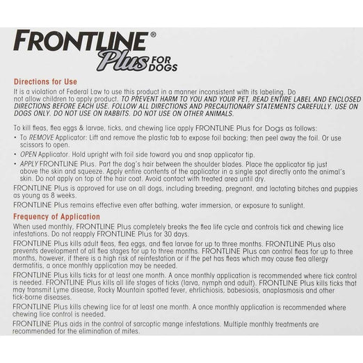 OSCAS Donation: Frontline Plus For Large Dogs 20 - 40kg 6 pack - Kohepets
