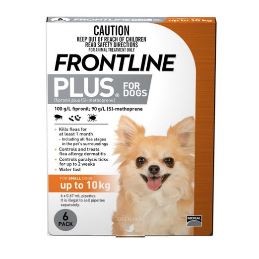 Frontline Plus For Small Dogs up to 10kg 6 pack - Kohepets