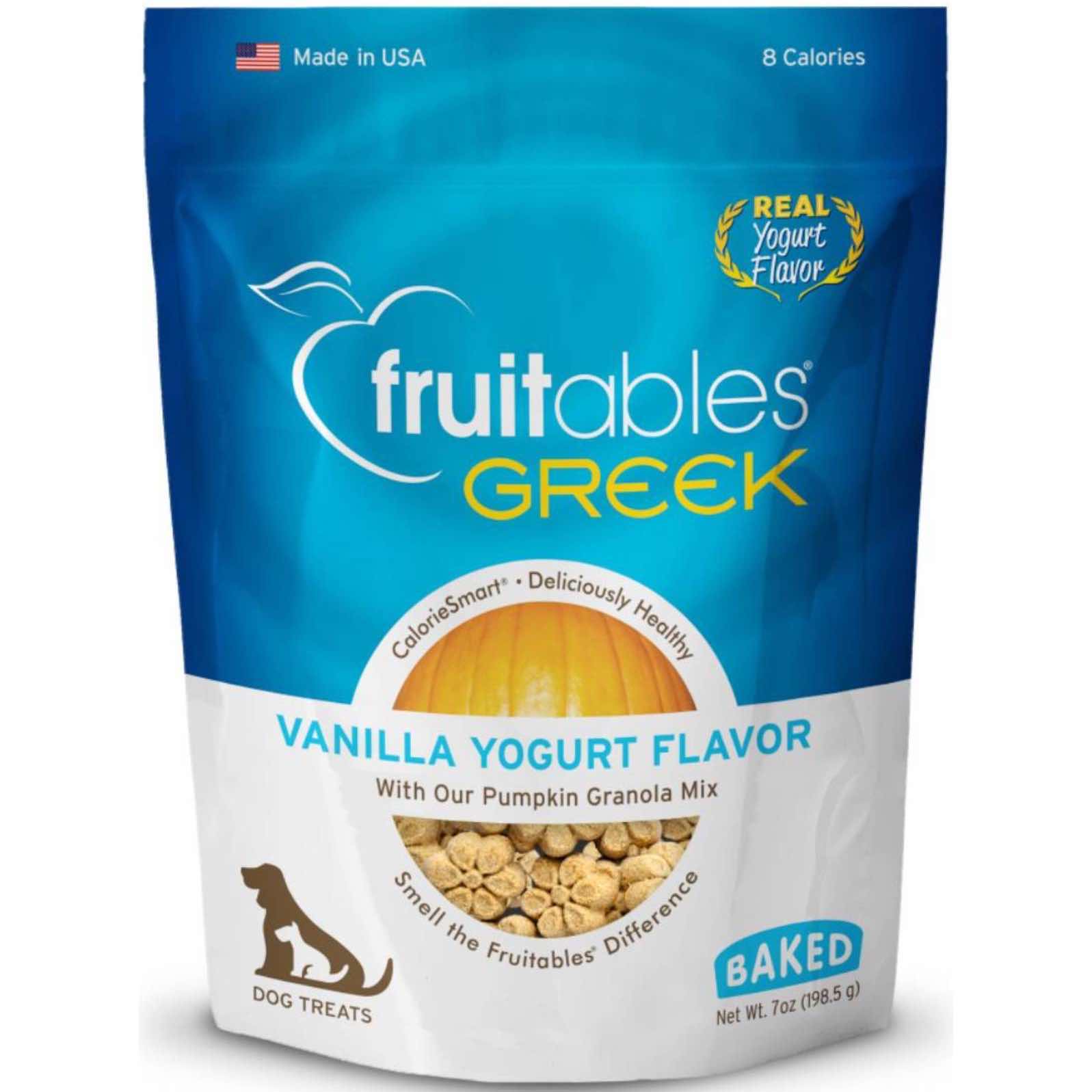 Fruitables Greek Vanilla Yogurt Crunchy Dog Treats 7oz - Kohepets
