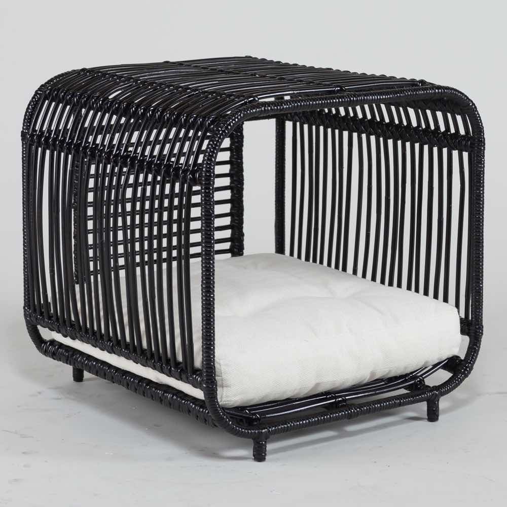 Furnish Broche 1-Opening Cat & Dog Bed (Black) - Kohepets