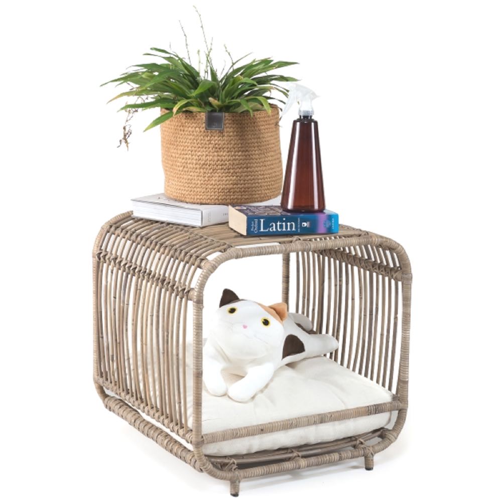 Furnish Broche 2-Openings Cat & Dog Bed (Grey) - Kohepets