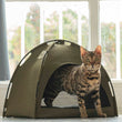 Furrytail Little Glamper Tent Olive Green Bed For Cats & Dogs