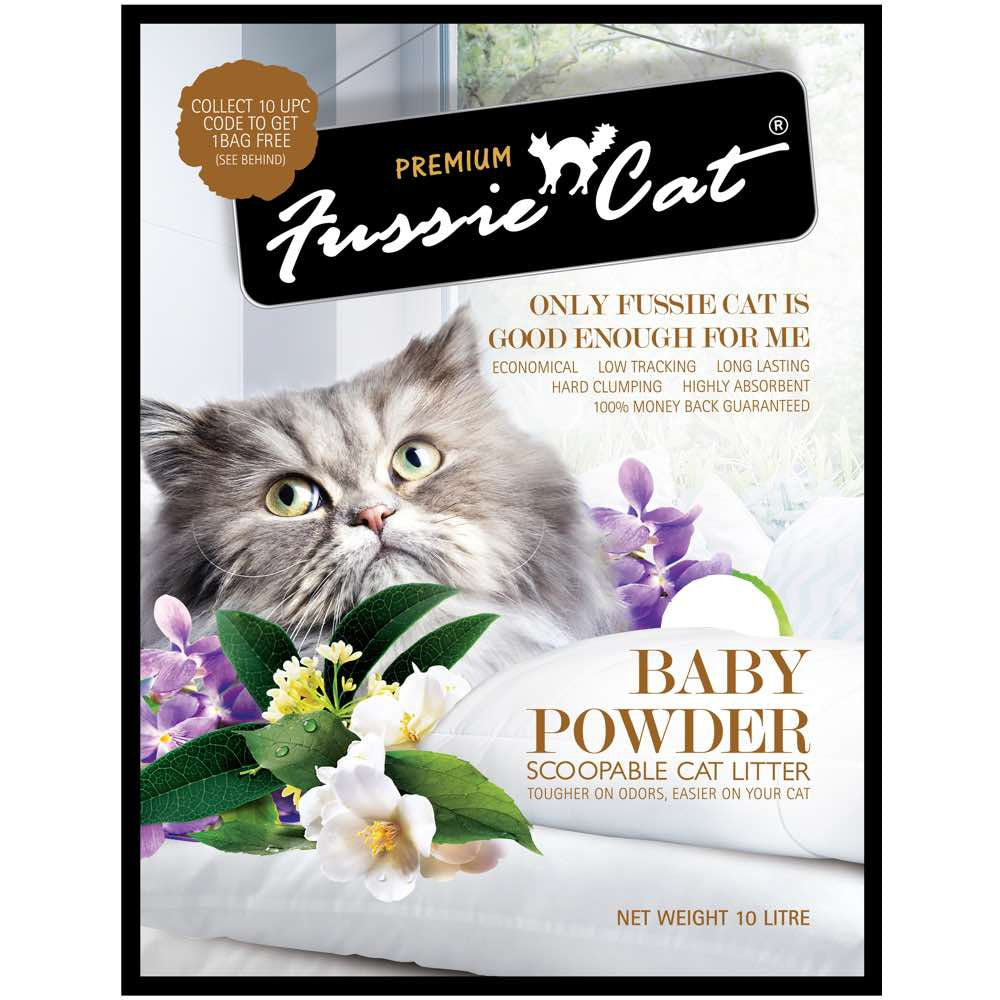 Fussie Cat Baby Powder Scoopable Cat Litter 10L - Kohepets