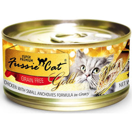 Fussie Cat Super Premium Chicken With Small Anchovies In Gravy Gold Canned Cat Food 80g - Kohepets