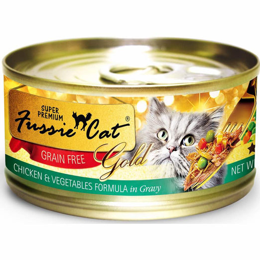 Fussie Cat Super Premium Chicken With Vegetables In Gravy Gold Canned Cat Food 80g - Kohepets