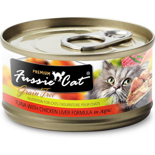 Fussie Cat Premium Tuna With Chicken Liver In Aspic Canned Cat Food 80g - Kohepets