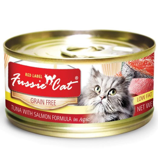 Fussie Cat Red Label Tuna With Salmon In Aspic Canned Cat Food 80g - Kohepets