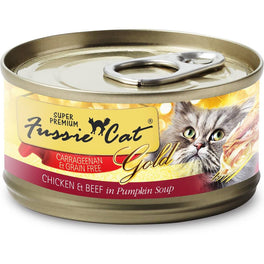 Fussie Cat Super Premium Chicken With Beef In Pumpkin Soup Gold Canned Cat Food 80g - Kohepets
