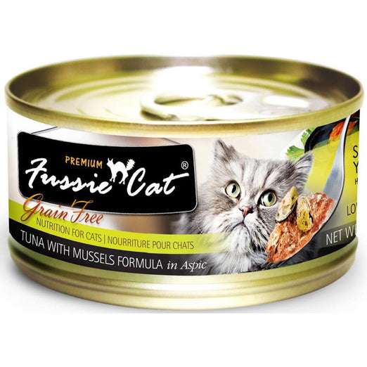 Fussie Cat Premium Tuna With Mussels In Aspic Canned Cat Food 80g - Kohepets