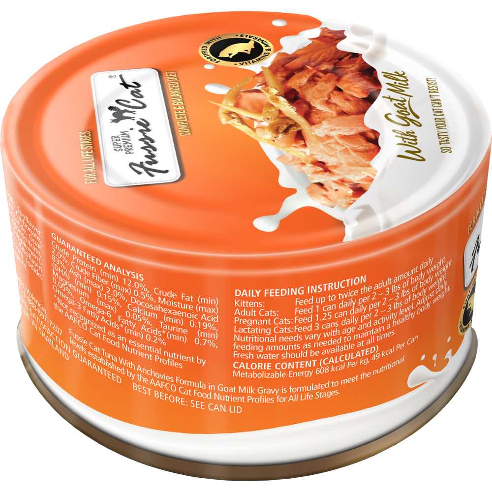 Fussie Cat Tuna With Anchovies Formula In Goat Milk Gravy Grain-Free Canned Cat Food 70g