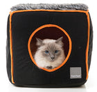 FuzzYard Cat Cube Bed in Black with Orange (discontinued)
