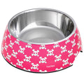 FuzzYard Easy Feeder Dog Bowl - Bad To The Bone (Pink) (discontinued) - Kohepets