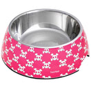FuzzYard Easy Feeder Dog Bowl - Bad To The Bone (Pink) (discontinued)