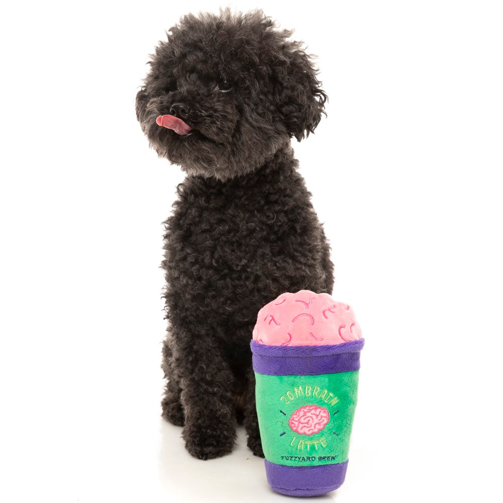 15% OFF: FuzzYard Halloween Zombrain Latte Plush Dog Toy