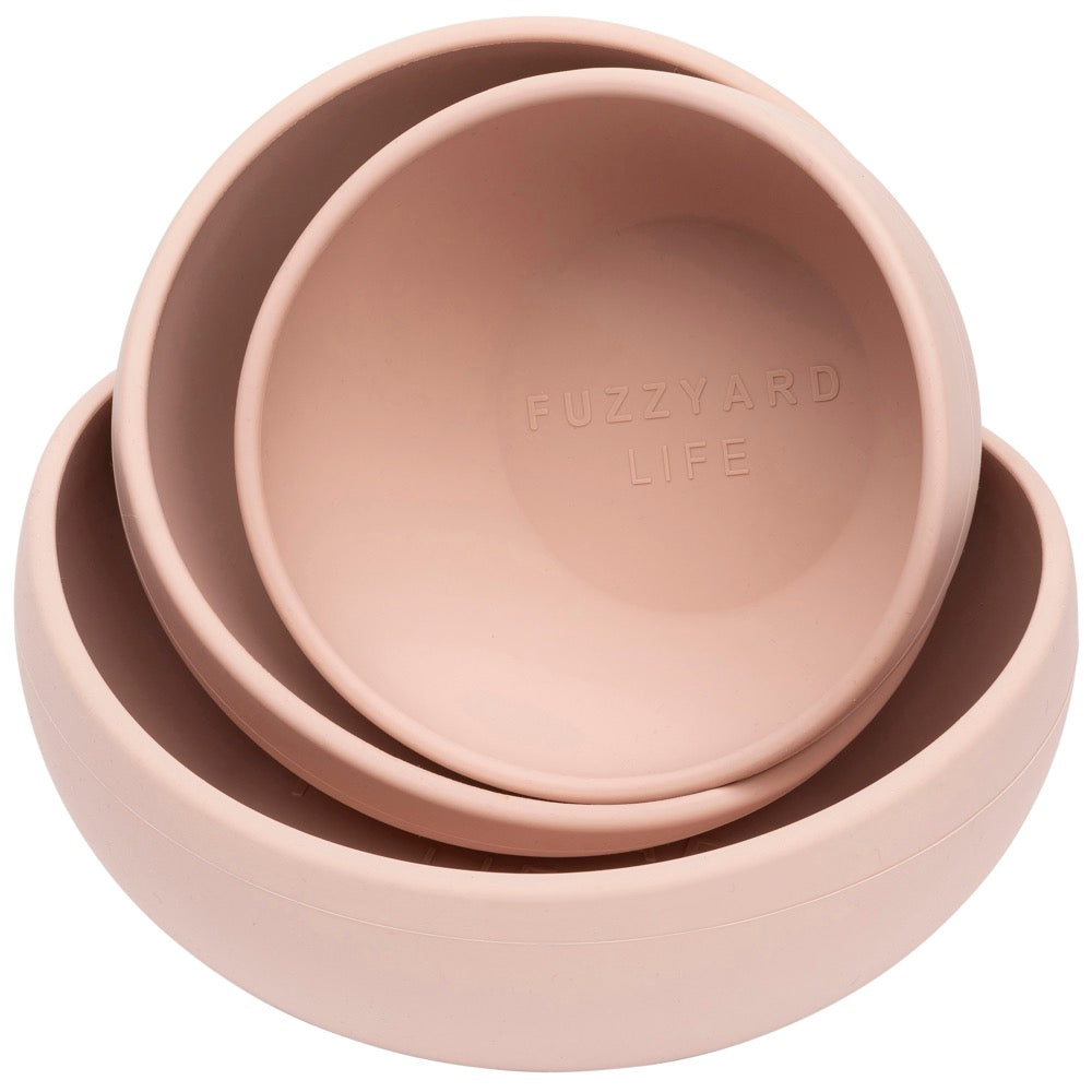 15% OFF: FuzzYard Life Silicone Dog Bowl (Soft Blush)