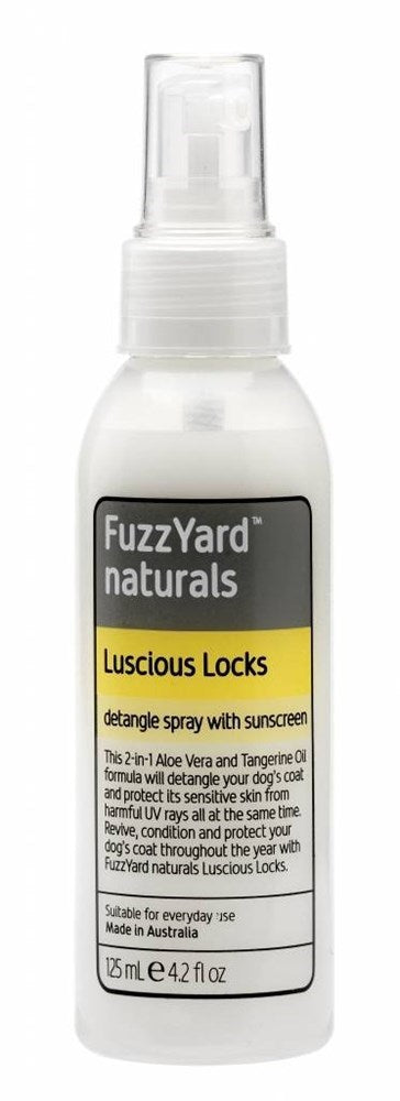FuzzYard Luscious Locks Detangle Spray with Sunscreen for Dogs 125ml - Kohepets
