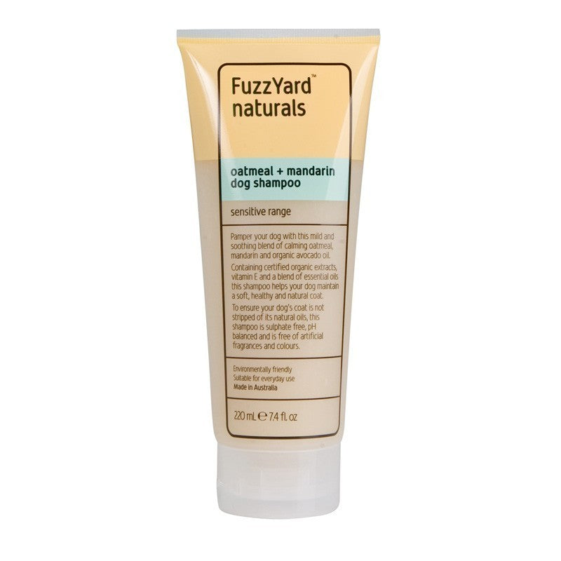 FuzzYard Oatmeal and Mandarin Sensitive Shampoo for Dogs 220ml - Kohepets