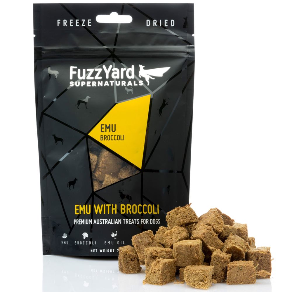 FuzzYard Supernaturals Emu With Broccoli Freeze Dried Dog Treats 70g - Kohepets