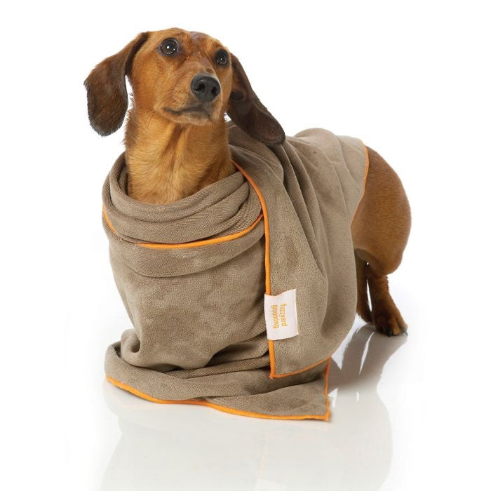 FuzzYard Microfibre Drying Towel for Dogs Brown - Kohepets