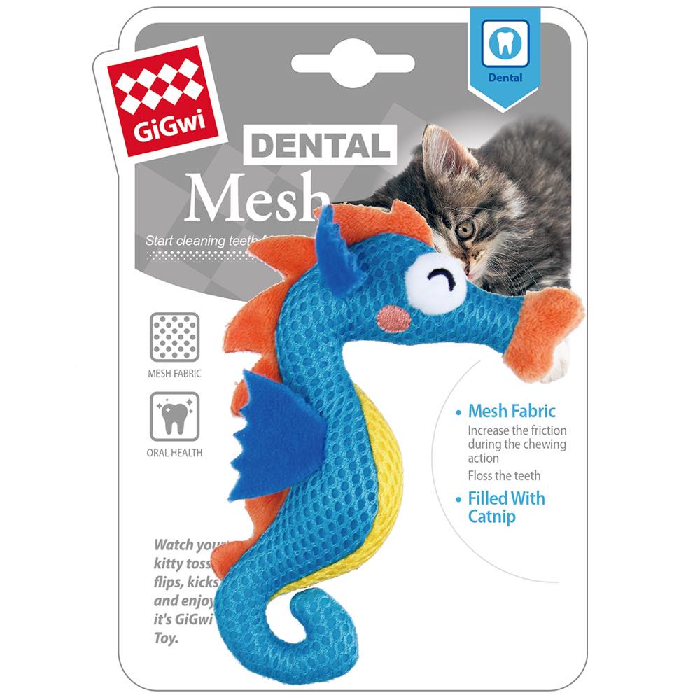 KOHE-VERSARY 10% OFF: GiGwi Dental Mesh Catnip Cat Toy (Seahorse)