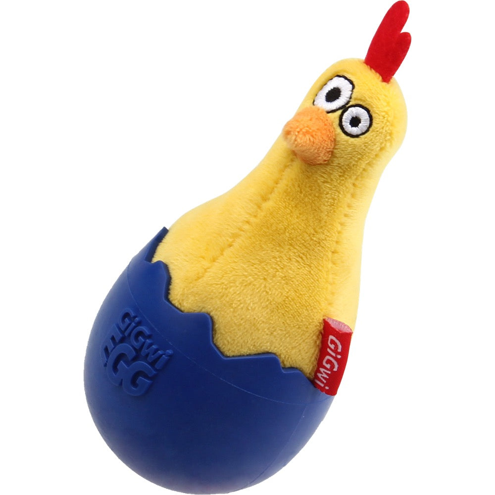 KOHE-VERSARY 10% OFF: GiGwi Egg Wobble TPR & Plush Dog Toy (Chicken)