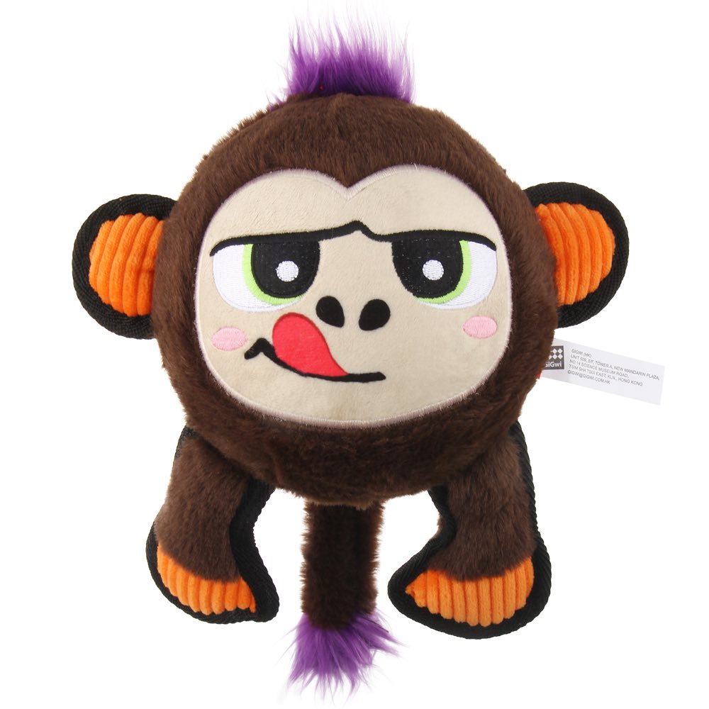 KOHE-VERSARY 10% OFF: GiGwi Jumball Plush Dog Toy (Brown Monkey)