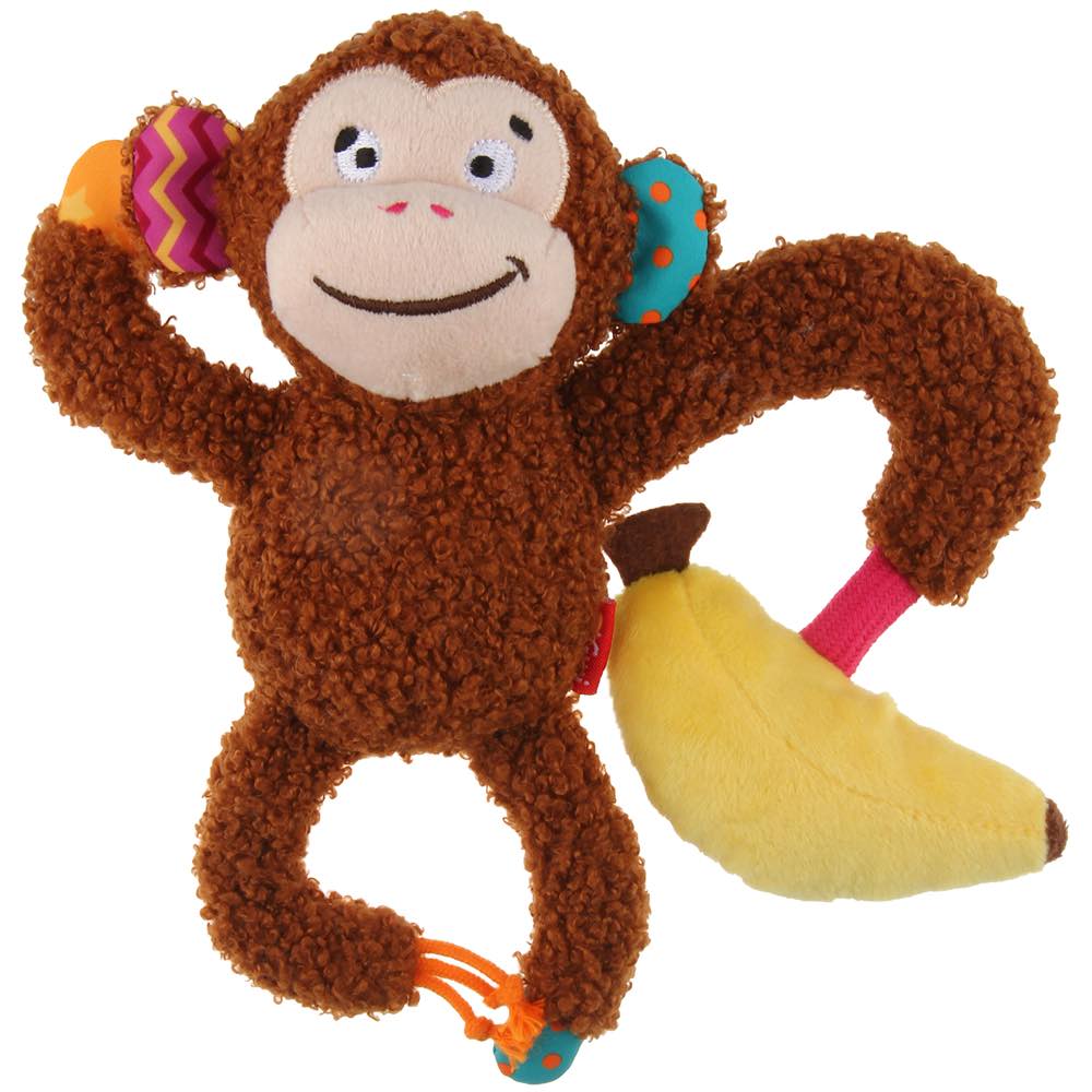 KOHE-VERSARY 10% OFF: GiGwi Plush Friendz Crinkly Dog Toy (Monkey)