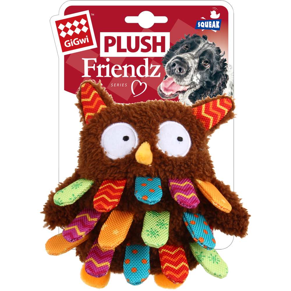 KOHE-VERSARY 10% OFF: GiGwi Plush Friendz Embroidery Dog Toy (Owl)