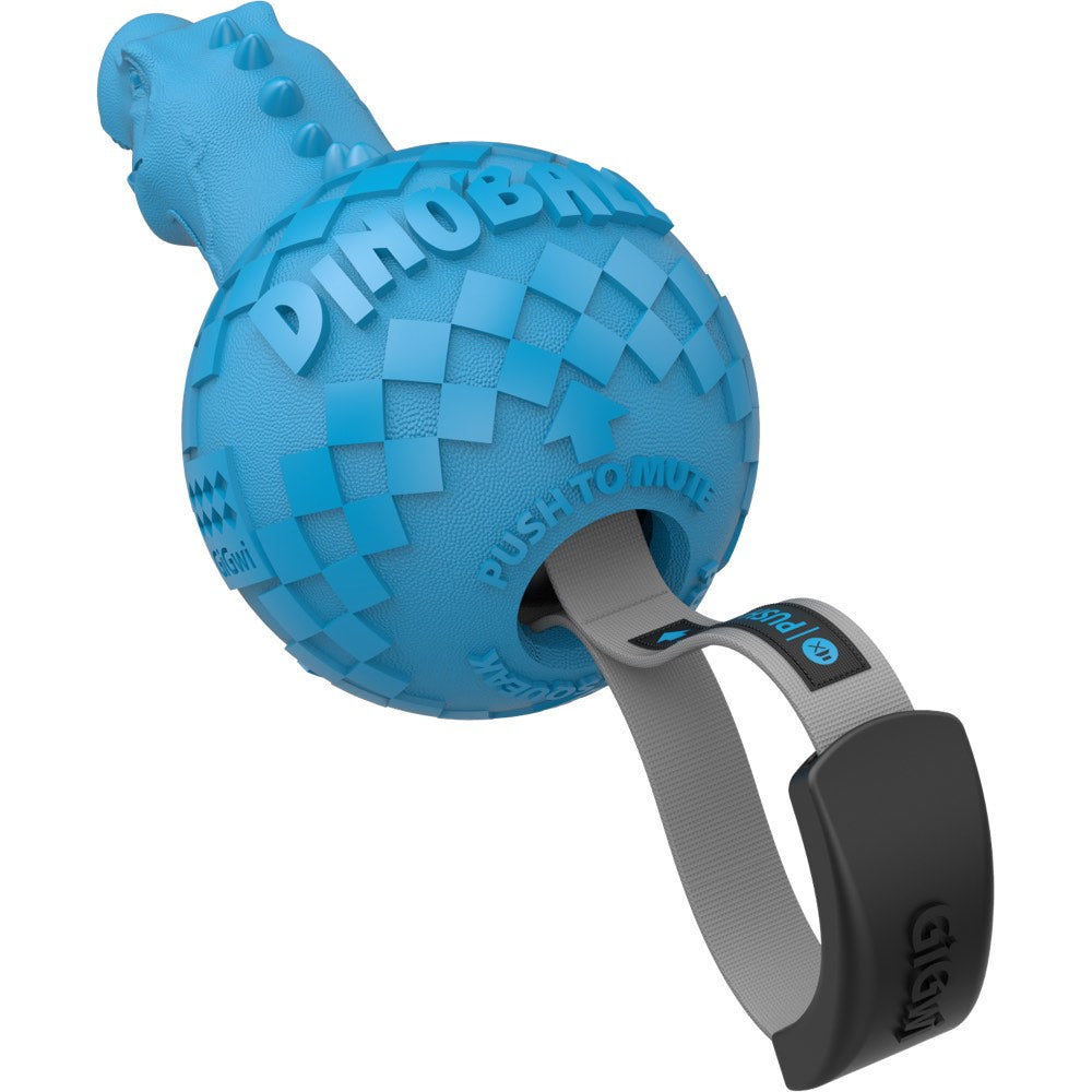 GiGwi Push To Mute Dinoball T-Rex Dog Toy (Light Blue) - Kohepets