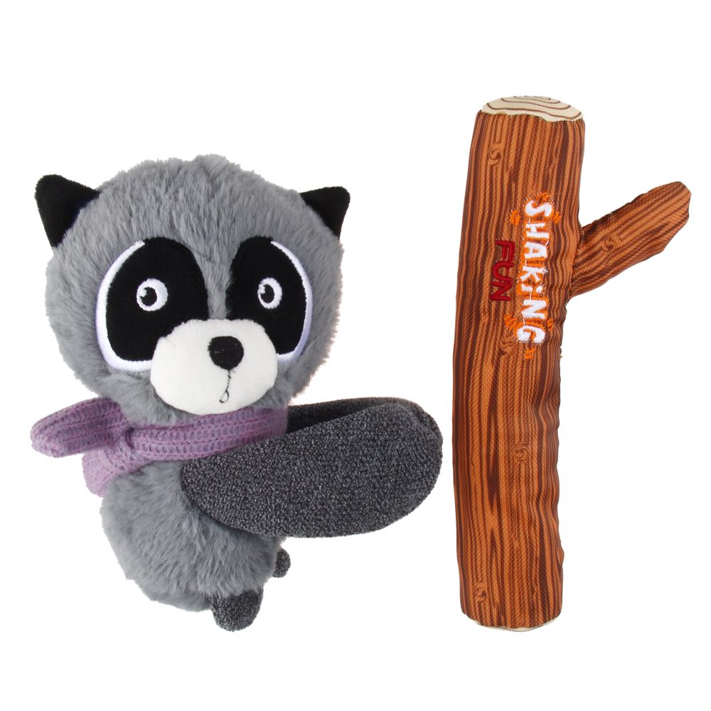 KOHE-VERSARY 10% OFF: GiGwi Shaking Fun 2-In-1 Plush Dog Toy (Raccoon)