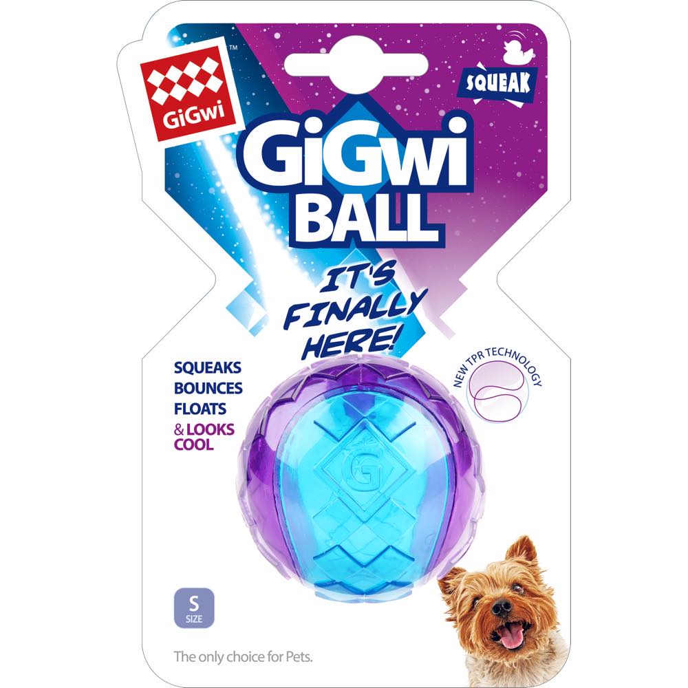 KOHE-VERSARY 10% OFF: GiGwi Squeaky Ball Dog Toy (Purple/Blue)