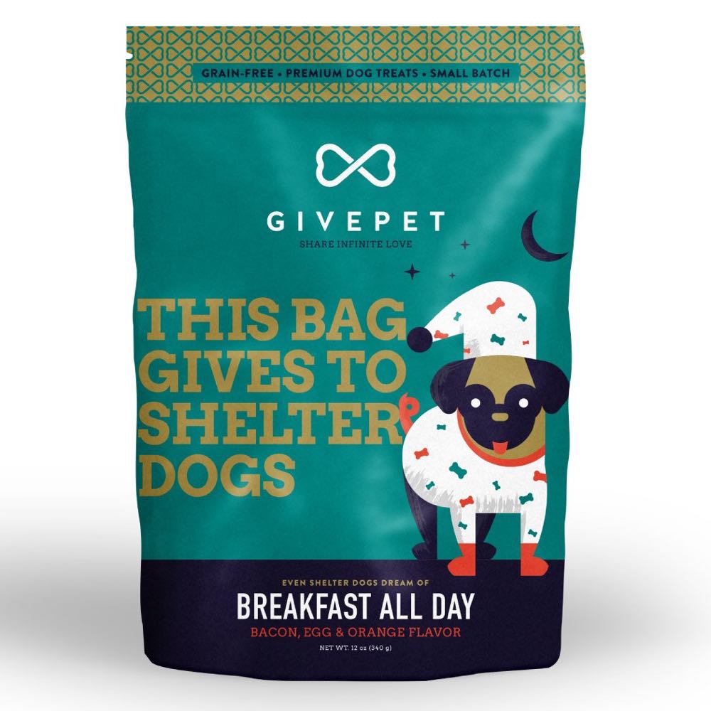 3 FOR $39.90: Givepet Breakfast All Day Bacon Dog Treats 340g - Kohepets