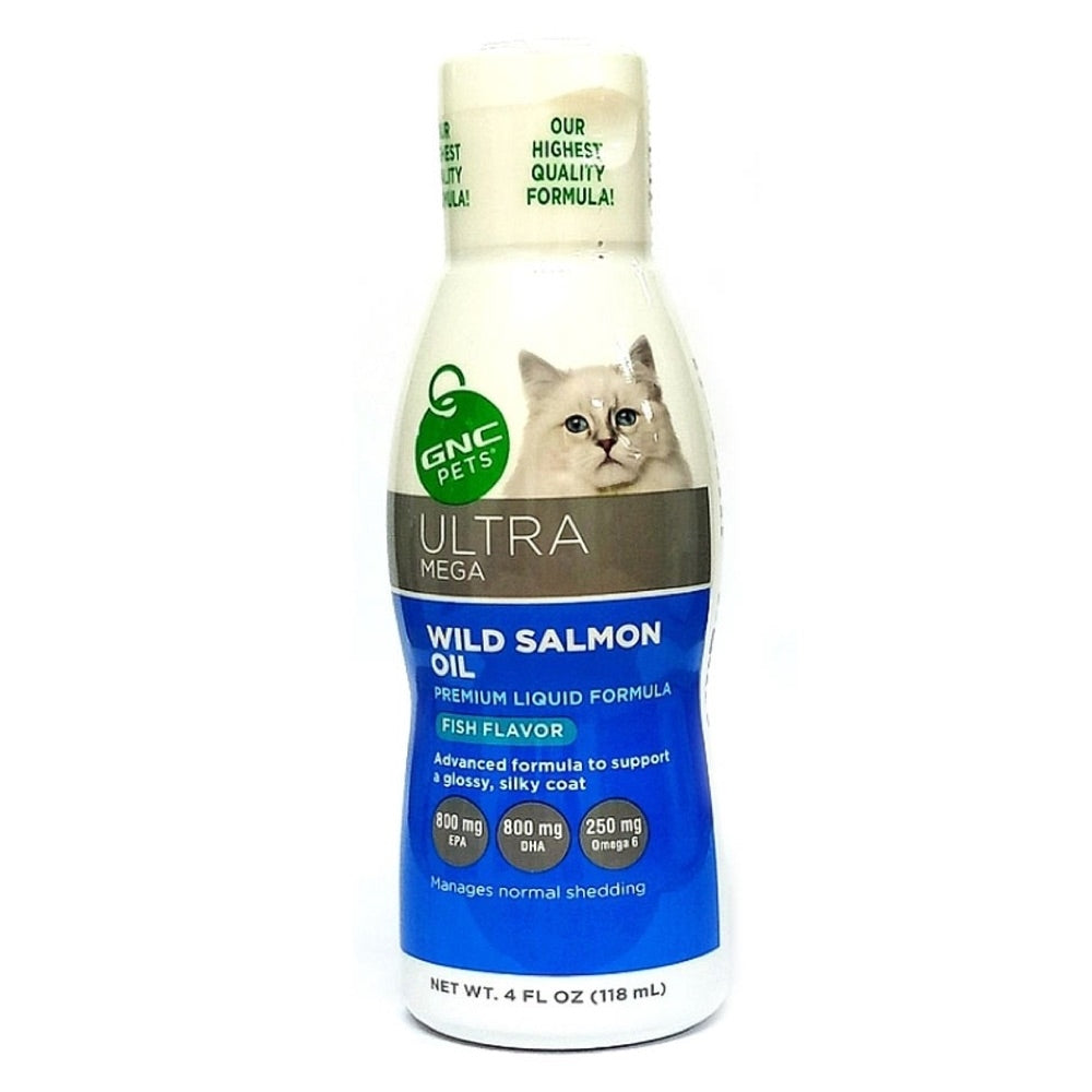 GNC Pets Ultra Mega Wild Salmon Oil Fish-Flavour Cat Supplement 118ml - Kohepets