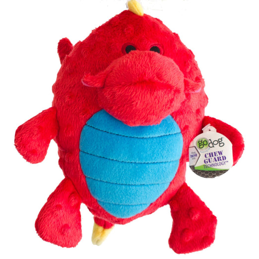 GoDog Red Grunter Dragon Plush Dog Toy - Kohepets