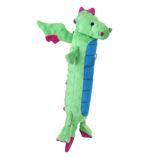 GoDog Green Skinny Dragon Plush Dog Toy - Kohepets
