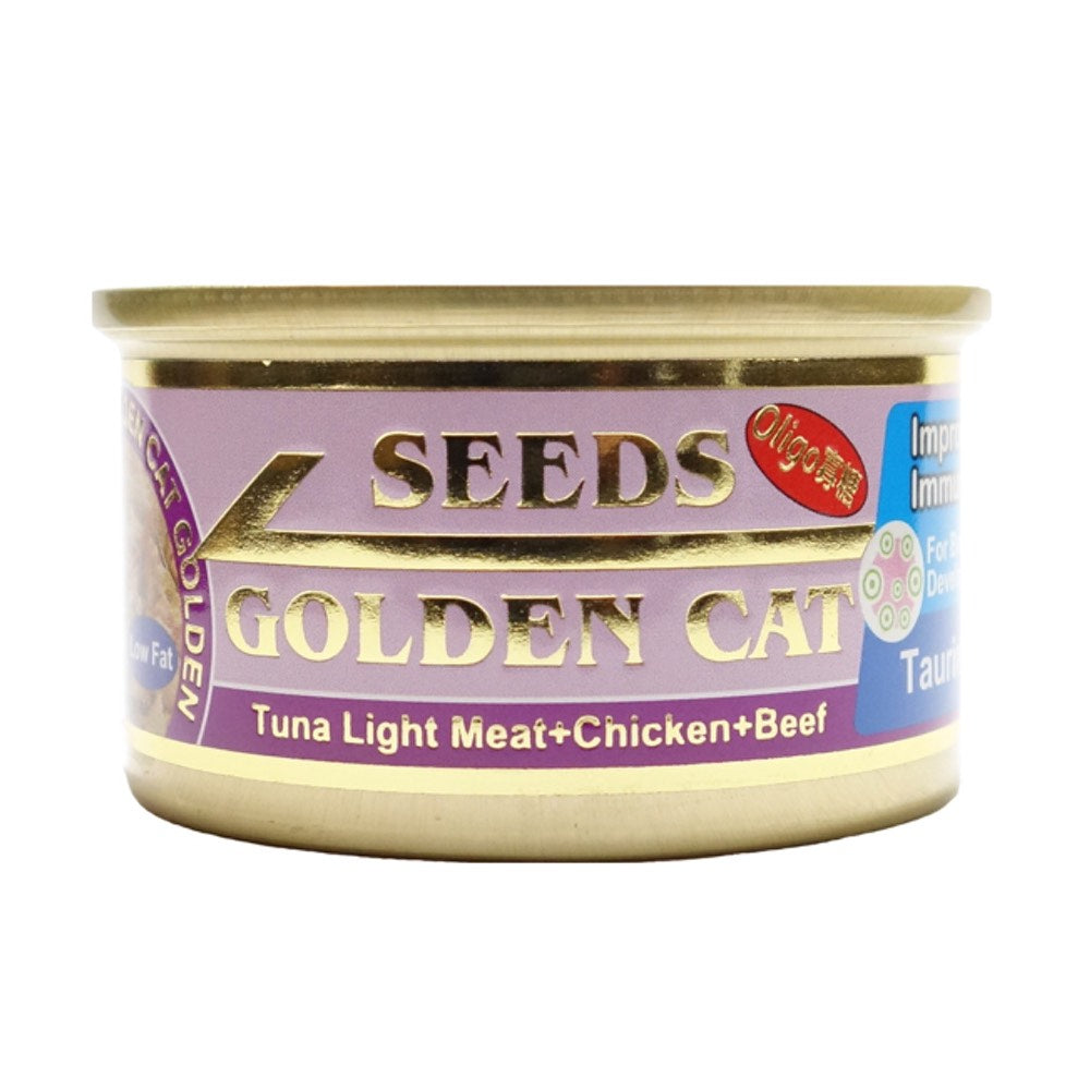 Seeds Golden Cat Tuna Light Meat, Chicken & Beef Canned Cat Food 80g - Kohepets