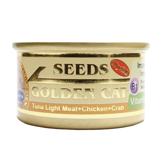 Seeds Golden Cat Tuna Light Meat, Chicken & Crab Canned Cat Food 80g - Kohepets