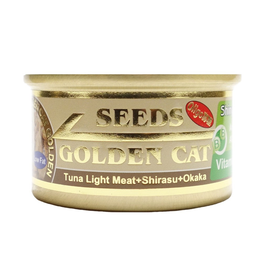 Seeds Golden Cat Tuna Light Meat, Shirasu & Okaka Canned Cat Food 80g - Kohepets