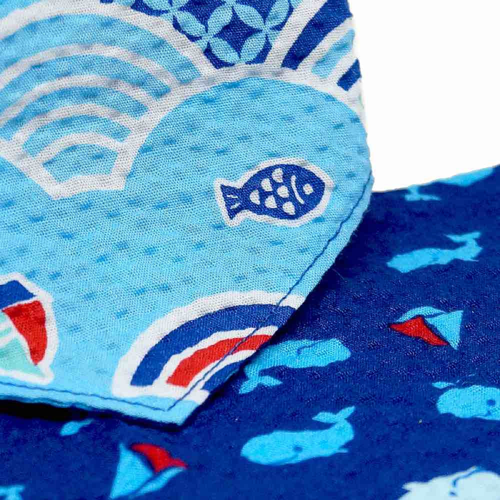 Goood Pet Collars Reversible Scarf Handmade Cat Collar - Blue Ocean - Kohepets