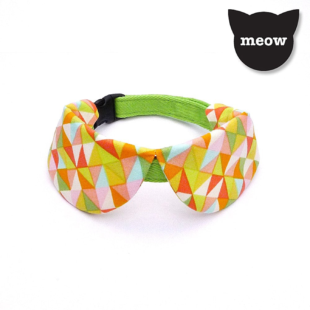 Goood Pet Collars Round Dapper Handmade Cat Collar - Geometric - Kohepets