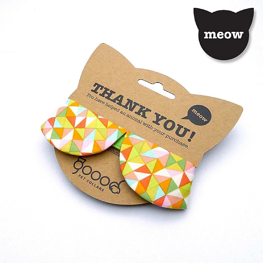 Goood Pet Collars Round Dapper Handmade Cat Collar - Geometric - Kohepets