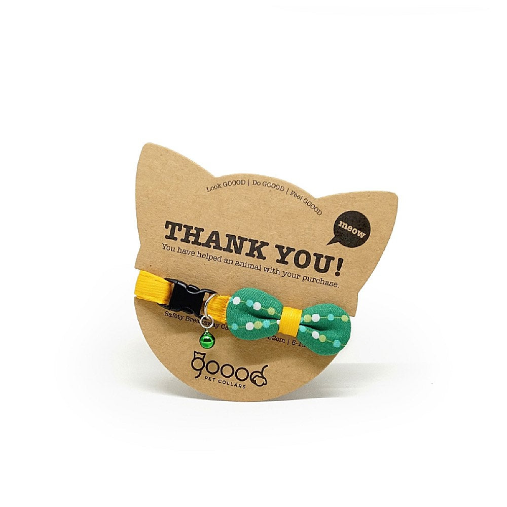 Goood Pet Collars Rounded Bow Handmade Cat Collar - Tree Lights - Kohepets