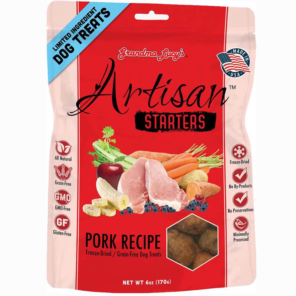Grandma Lucy's Artisan Starters Pork Freeze-Dried Grain-Free Dog Treats 6oz - Kohepets