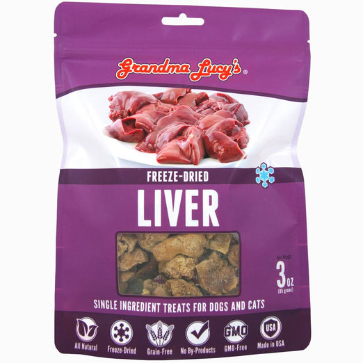 Grandma Lucy's Freeze-Dried Liver Single Ingredient Cat & Dog Treats 2.5oz - Kohepets
