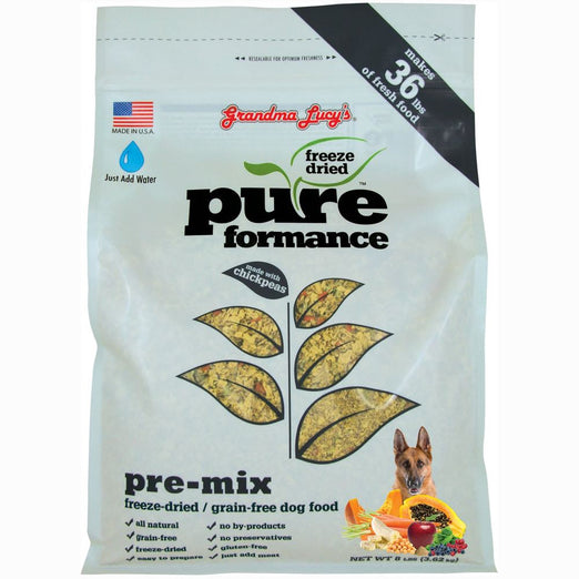 Grandma Lucy's Pureformance Pre-Mix Freeze-Dried Grain-Free Dog Food 8lb - Kohepets