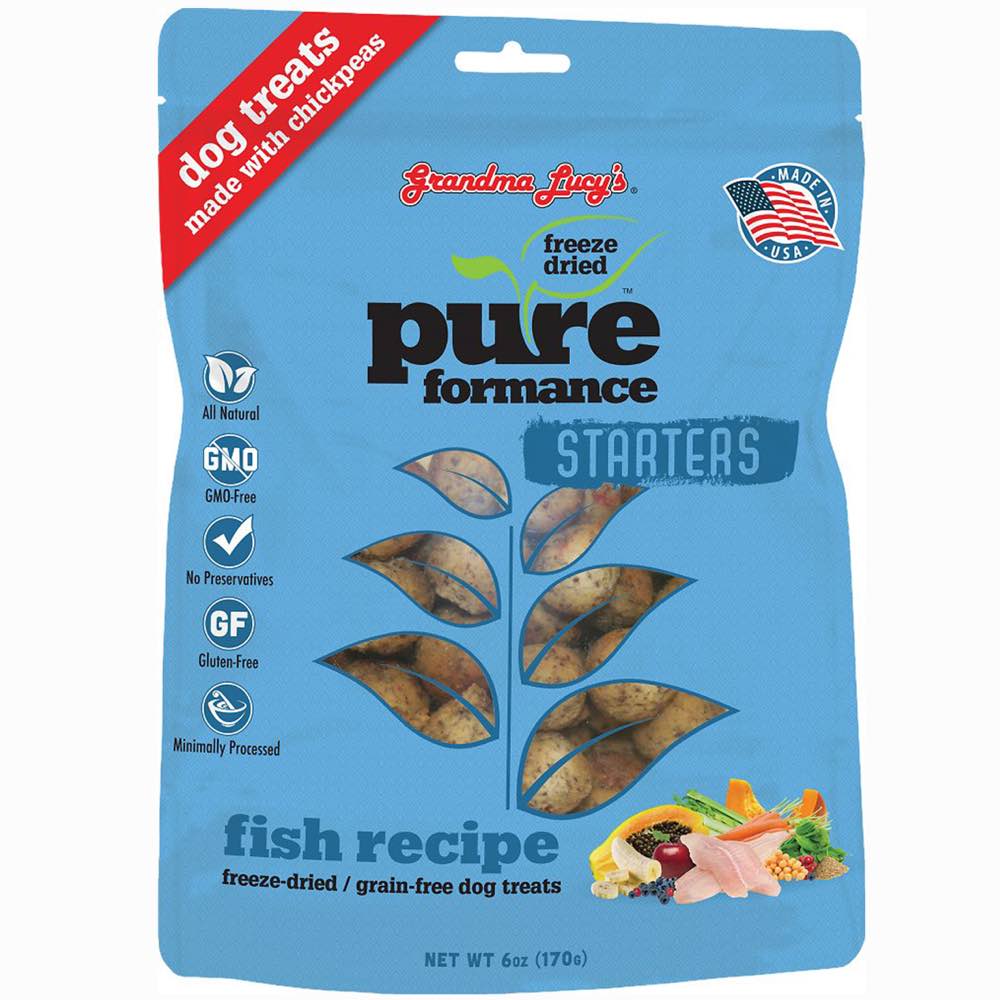 Grandma Lucy's Pureformance Starters Fish Freeze-Dried Grain-Free Dog Treats 6oz - Kohepets