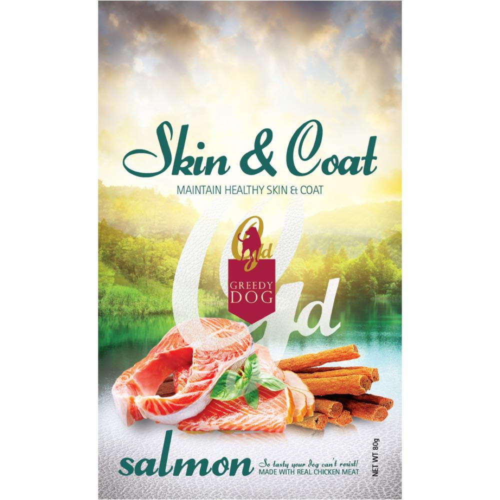Greedy Dog Skin & Coat Salmon Dog Treat 80g - Kohepets